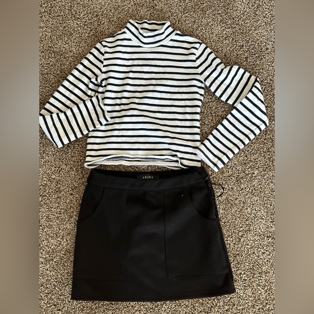 Akira small Skirt and crop top small size Zara full outfit